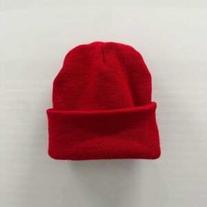 Vintage 90s Cap America Red Knit Beanie Hat Made in USA Skater Streetwear